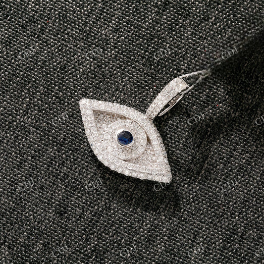 Evil Eye Charm 925 Silver Moissanite Pendant Hip Hop Pendent customdiamjewel