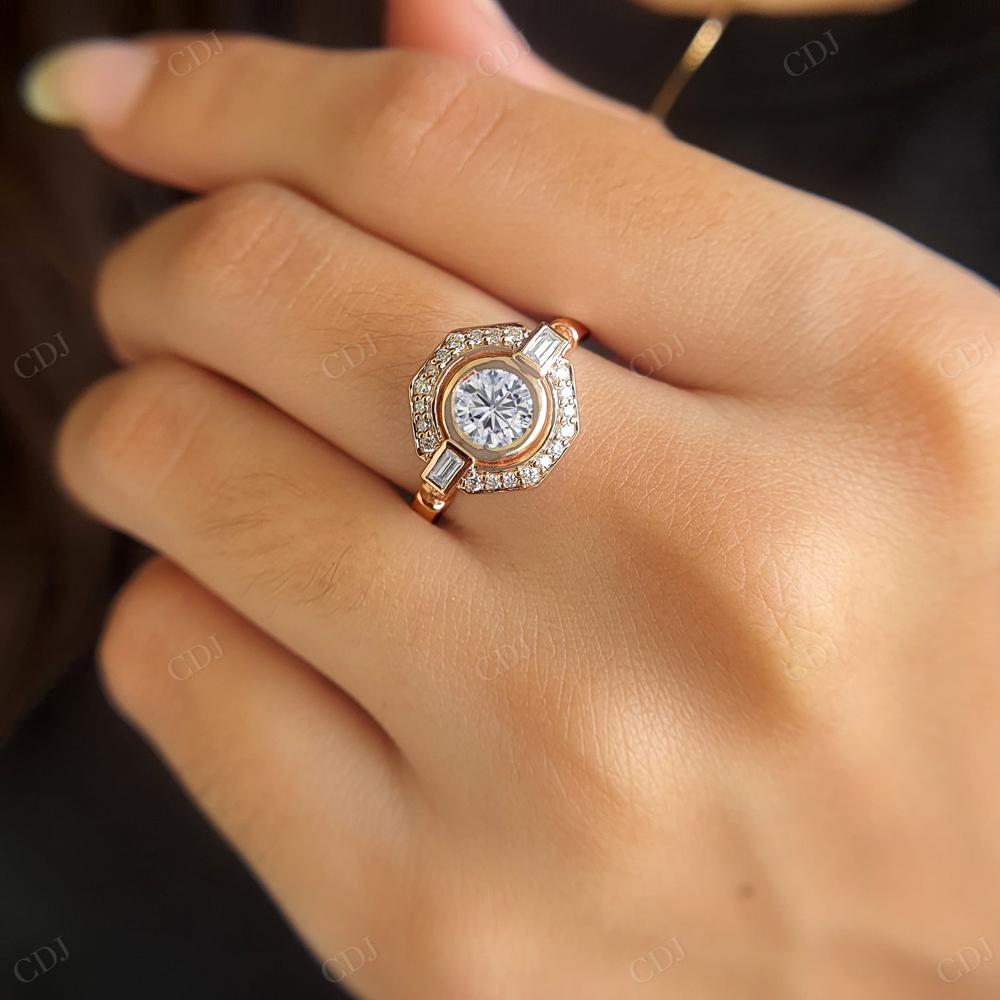 Round Cut Lab Grown Diamond Engagement Ring