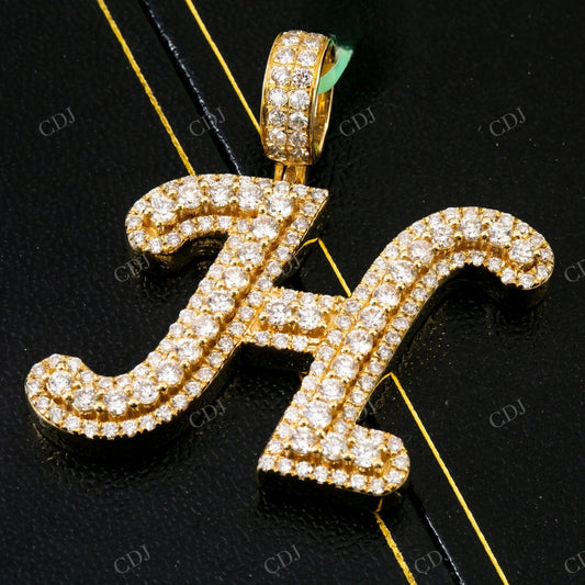 Customized 925 Silver Moissanite H Initial Pendant Hip Hop Pendent customdiamjewel