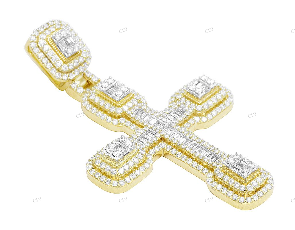 3.25 CTW Iced Out Religious 14K Cross Pendant hip hop jewelry CustomDiamJewel