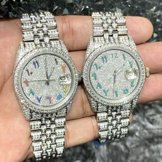 41MM Full White Patek Phillips Natural Diamond Watch