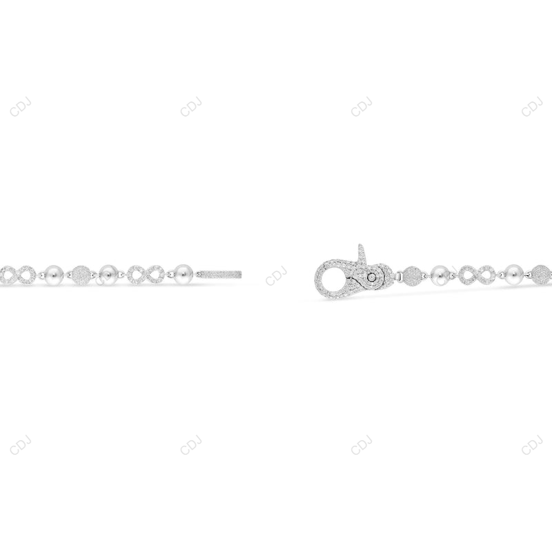 Fully Iced Out VVS Moissanite Infinity Chain CustomDiamJewel