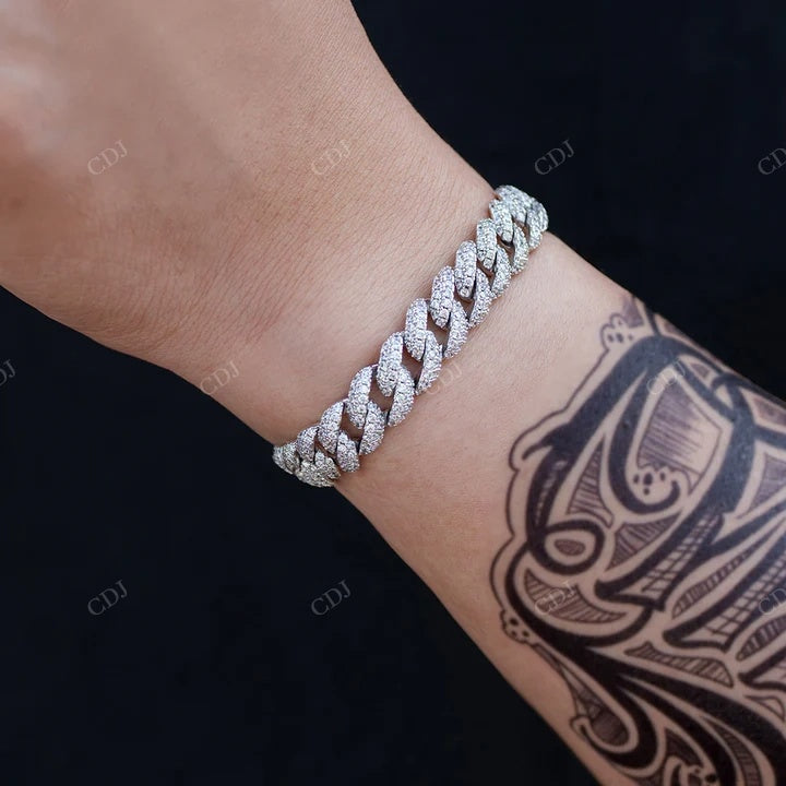 Hip Hop Moissanite Cuban Bracelet hip hop jewelry CustomDiamJewel