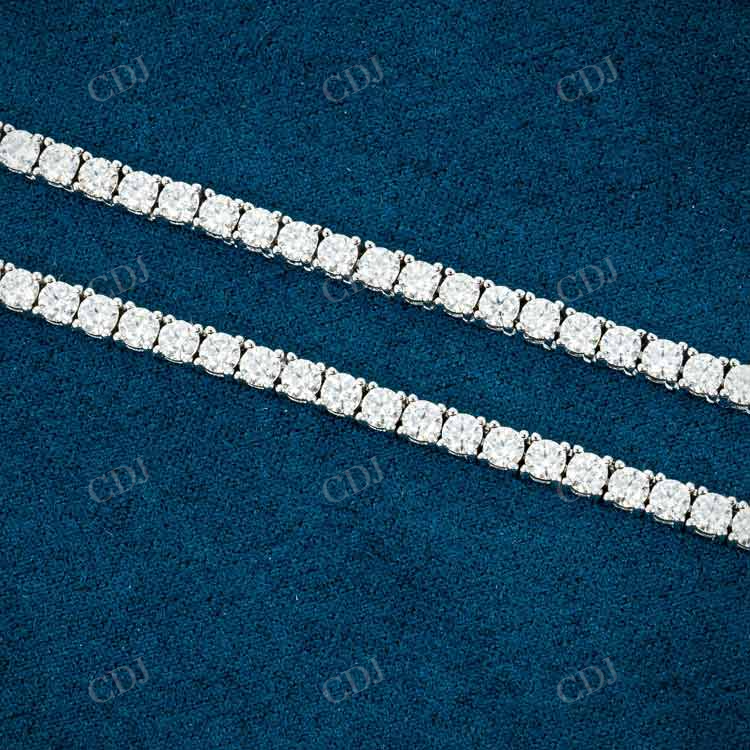 Round Silver Diamond Tennis Chain Wedding Gift for Girl hip hop jewelry customdiamjewel   