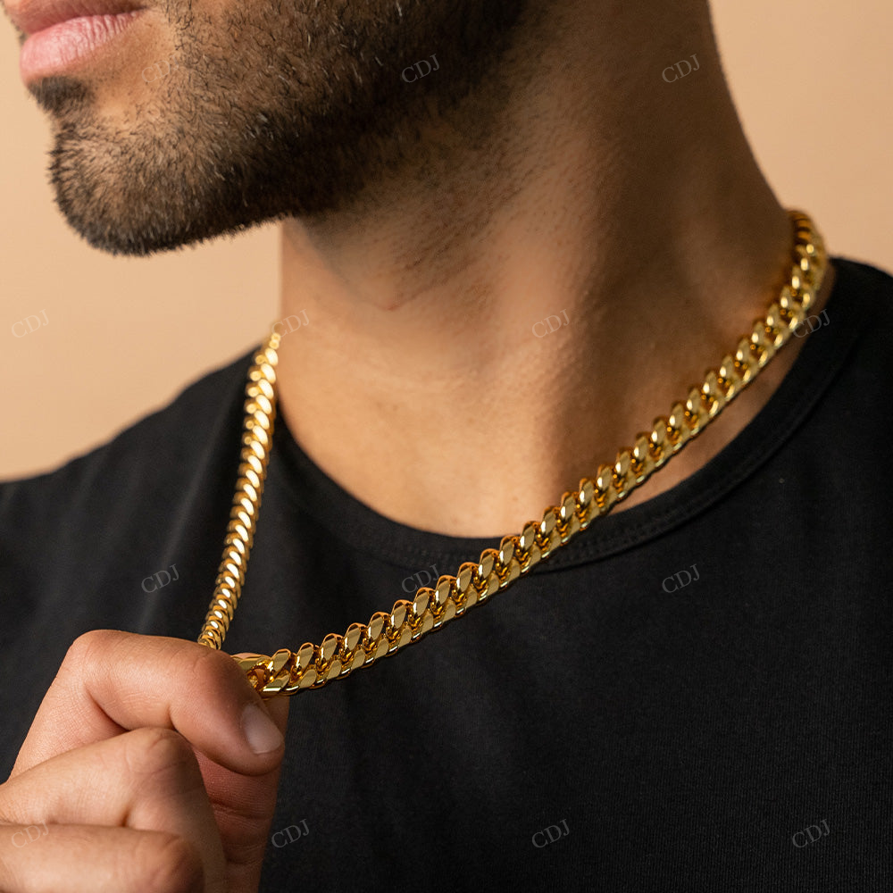 Gold Plated 3mm Miami Cuban Link Chain hip hop jewelry CustomDiamJewel
