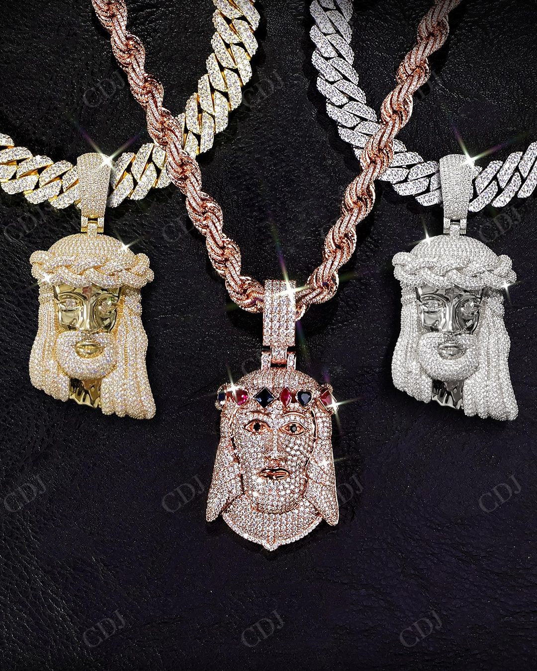 Hip Hop Moissanite Jesus Custom Pendant hip hop jewelry CustomDiamJewel   