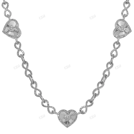 4.90 CT Moissanite Diamond Infinity Link Heart Chain hip hop jewelry CustomDiamJewel