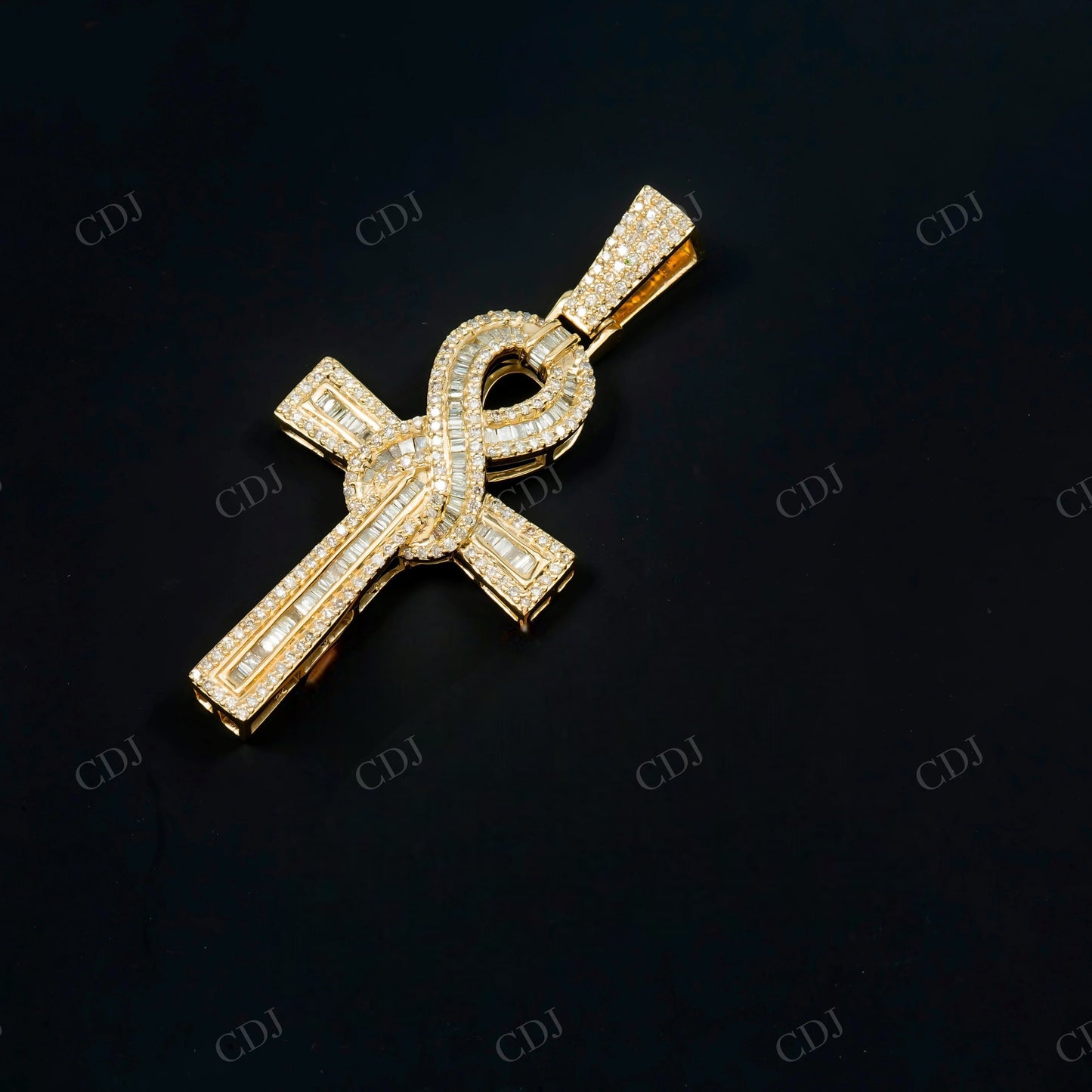Sterling Silver Moissanite Ankh Cross Pendant Hip Hop Pendent customdiamjewel