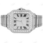 Iced Out Automatic Watch Round Diamond Hip Hop Men's Roman Dial Wrist Watch Fully Bust Down Stainless Steel Watch