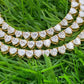 10K Yellow Gold Heart Shape Tennis Chain hip hop jewelry CustomDiamJewel   