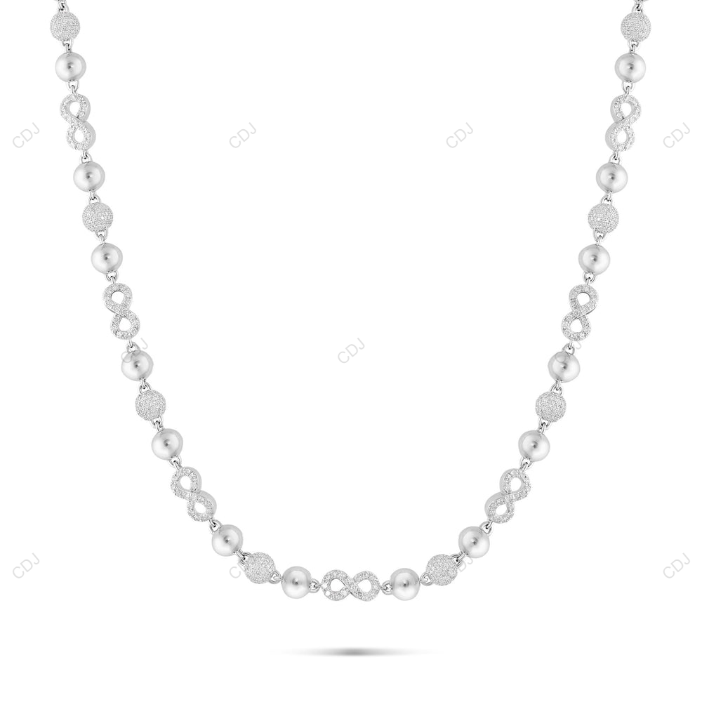 Fully Iced Out VVS Moissanite Infinity Chain CustomDiamJewel