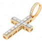 1.4 Inch 10K Gold Lab Grown Diamond Cross Pendant Hip Hop Pendent customdiamjewel