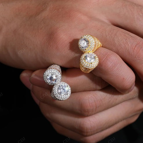 Vintage Adjustable 14K Gold Diamond Toi Et Moi Ring hip hop jewelry CustomDiamJewel