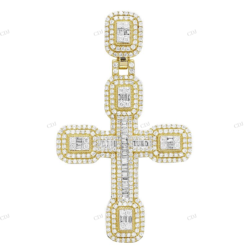 3.25 CTW Iced Out Religious 14K Cross Pendant hip hop jewelry CustomDiamJewel