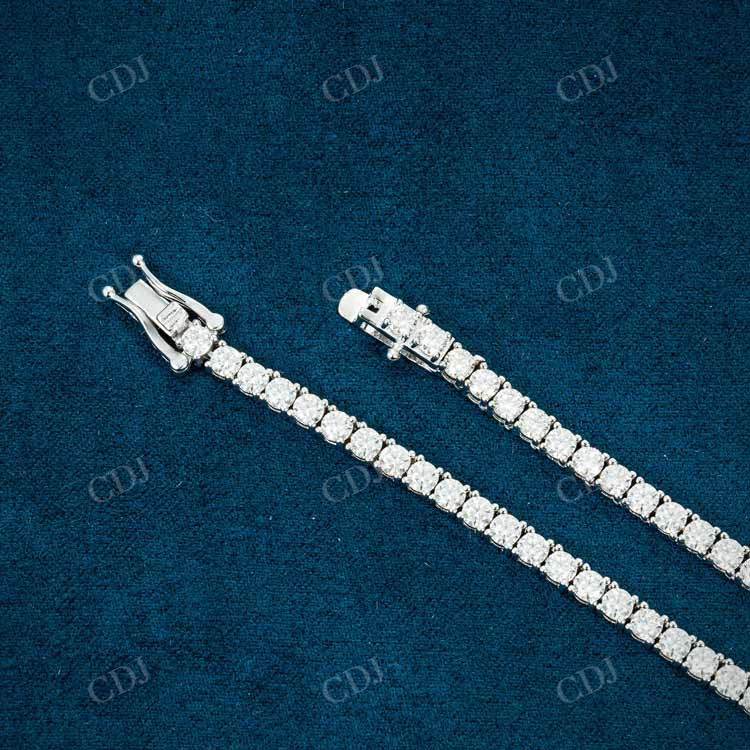 Round Silver Diamond Tennis Chain Wedding Gift for Girl hip hop jewelry customdiamjewel   