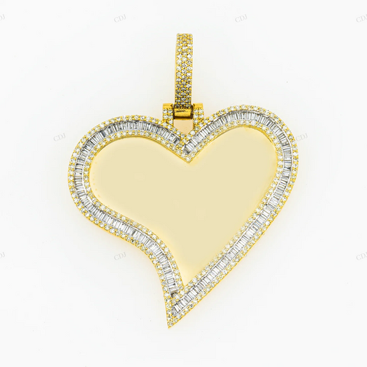 Full Iced Out Diamond Heart Picture Pendant hip hop jewelry customdiamjewel