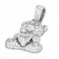 1"1.23CTW Sterling Silver Moissanite Teddy Bear Pendant CustomDiamJewel