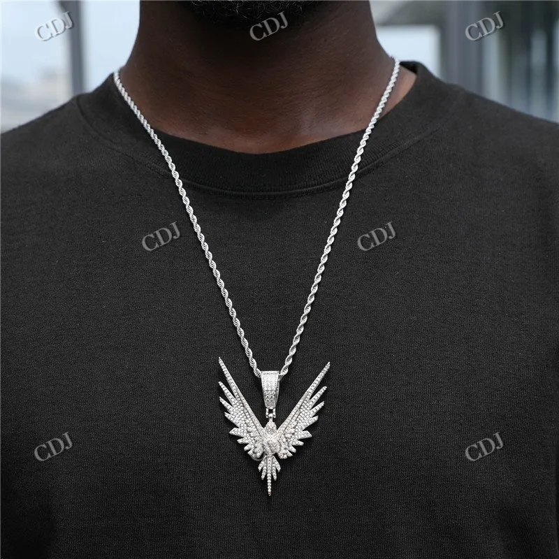High Quality Fully Iced Out VVS Moissanite Custom Eagle Pendant For Men hip hop jewelry CustomDiamJewel
