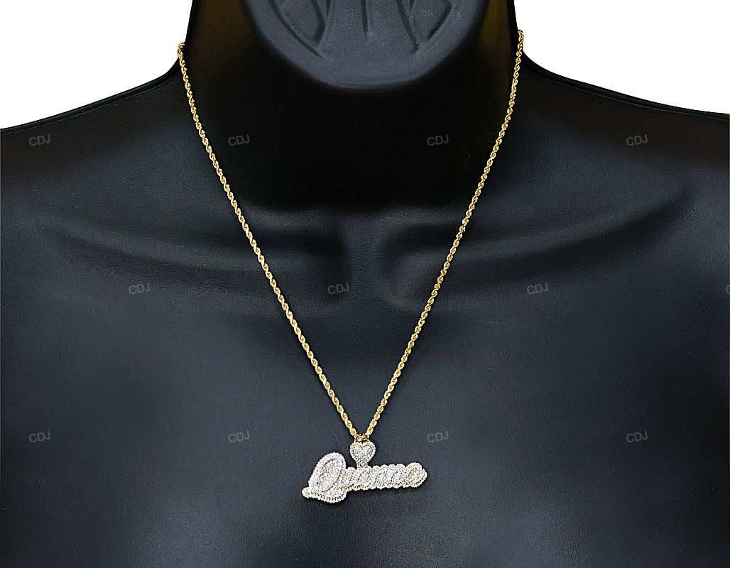 925 Silver Moissanite Letter Pendant For Unisex hip hop jewelry CustomDiamJewel