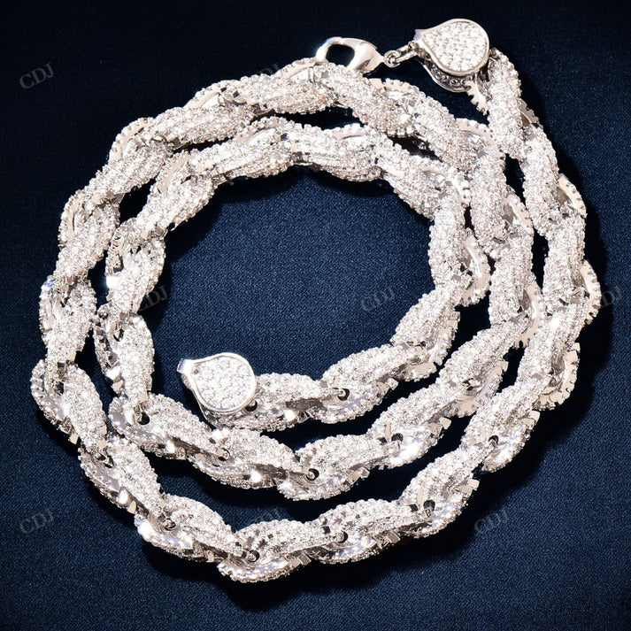 Iced Out Diamond Thicked Rope Chain hip hop jewelry CustomDiamJewel