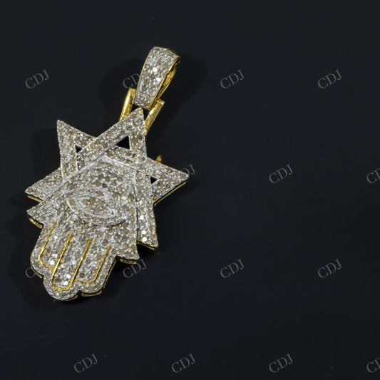 Hamsa Star 925 Silver Moissanite Pendant Hip Hop Pendent customdiamjewel