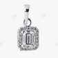 925 Sterling Silver Emerald Cut Halo Pendant hip hop jewelry CustomDiamJewel