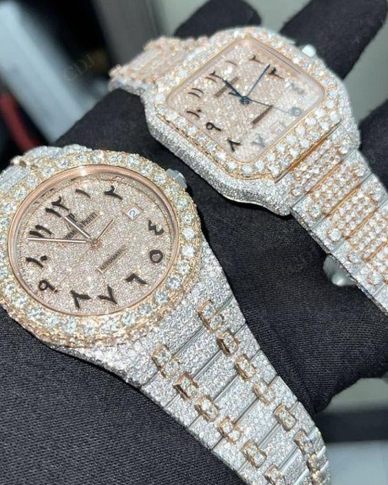 41MM Full White Patek Philippe ETA Swiss Movement Natural Diamond Watch customdiamjewel