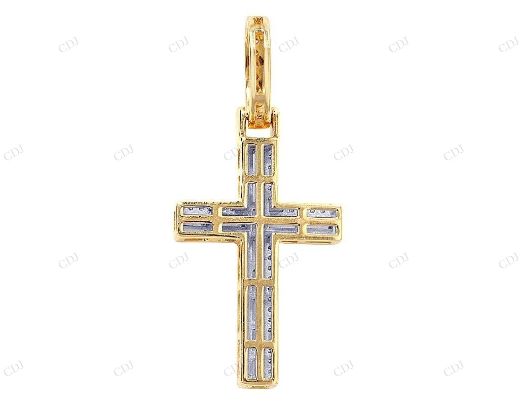 1.4 Inch 10K Gold Lab Grown Diamond Cross Pendant Hip Hop Pendent customdiamjewel