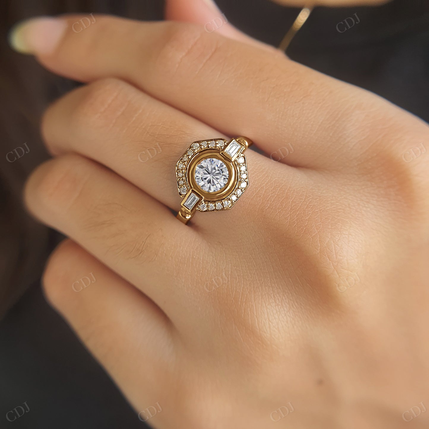 Round Cut Lab Grown Diamond Engagement Ring