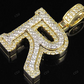 1.5" 1.9 CTW Natural Diamond Solid Gold Custom Initial 'R' Letter Pendant CustomDiamJewel