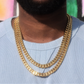 Gold Plated 3mm Miami Cuban Link Chain hip hop jewelry CustomDiamJewel