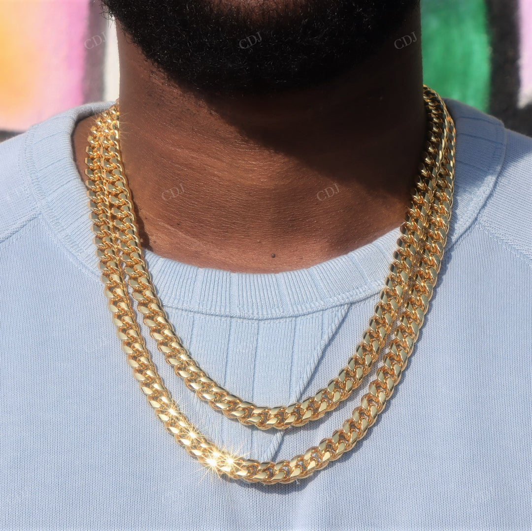 Gold Plated 3mm Miami Cuban Link Chain hip hop jewelry CustomDiamJewel