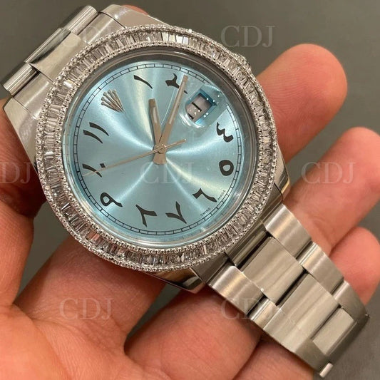 Luxury Customized Simple Diamond Watch For Men's customdiamjewel