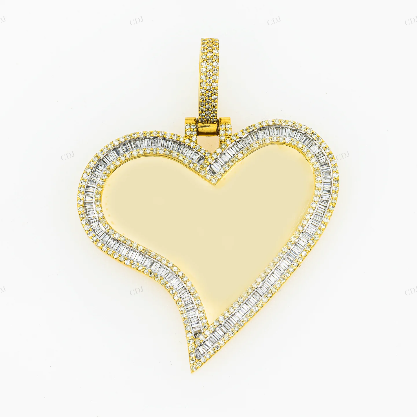 Full Iced Out Diamond Heart Picture Pendant hip hop jewelry customdiamjewel