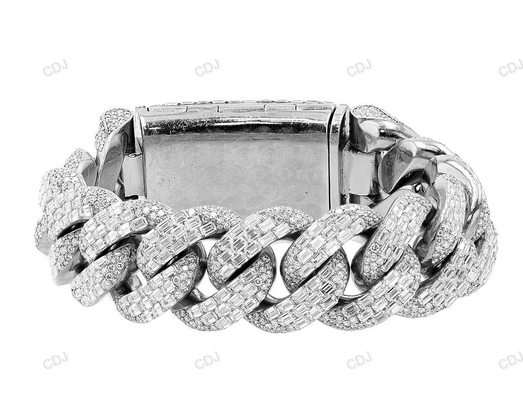 22MM Iced Out Moissanite Cuban Bracelet In Silver hip hop jewelry CustomDiamJewel