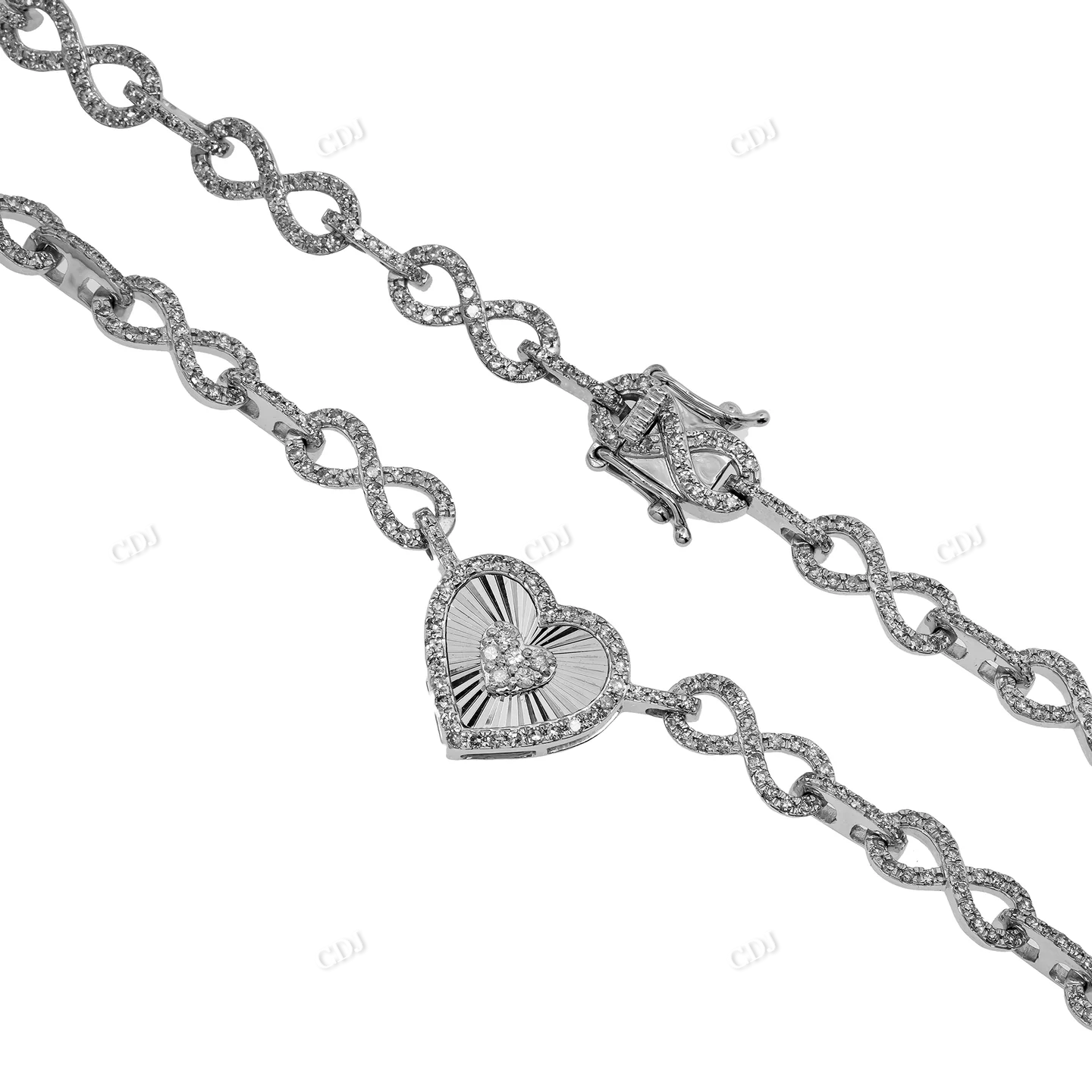 4.90 CT Moissanite Diamond Infinity Link Heart Chain hip hop jewelry CustomDiamJewel
