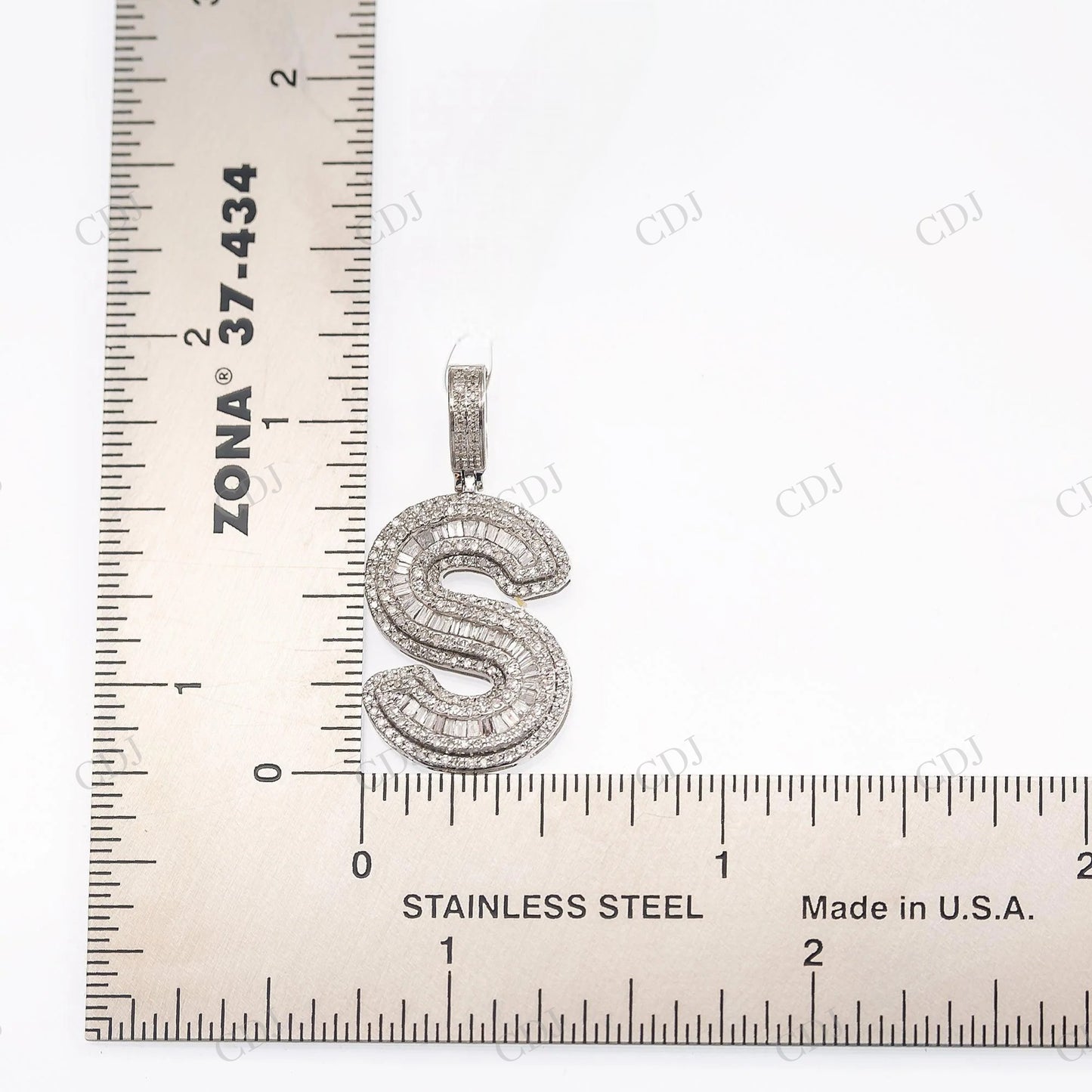 925 Silver Moissanite Initial “S” Pendant Hip Hop Pendent customdiamjewel