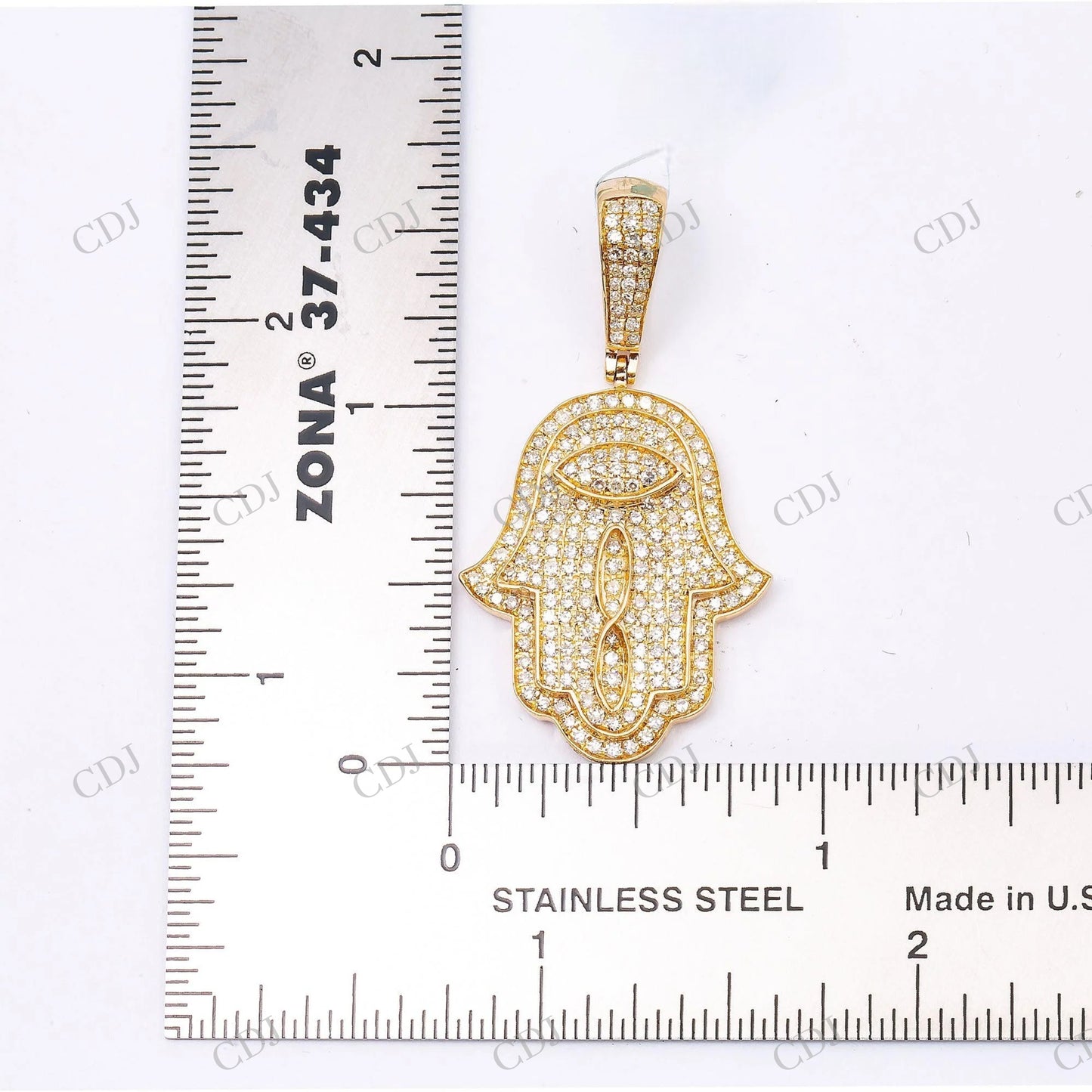 Hamsa Hand Silver Moissanite Pendant Hip Hop Pendent customdiamjewel