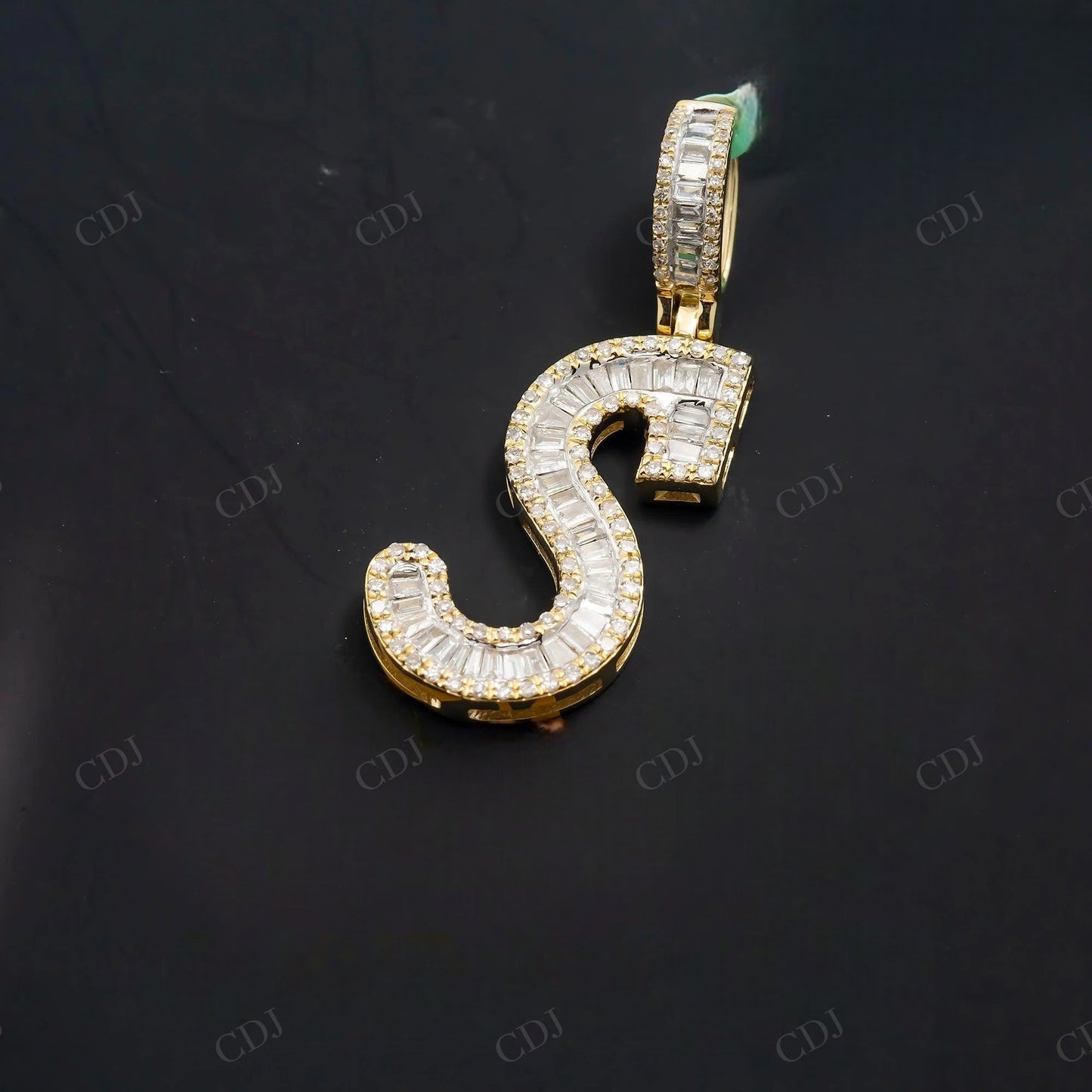 Custom Letter S Moissanite Baguette 925 Silver Unisex Pendant Hip Hop Pendent customdiamjewel