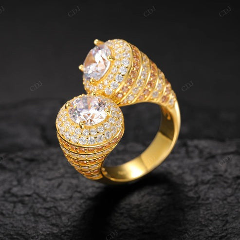 Vintage Adjustable 14K Gold Diamond Toi Et Moi Ring hip hop jewelry CustomDiamJewel