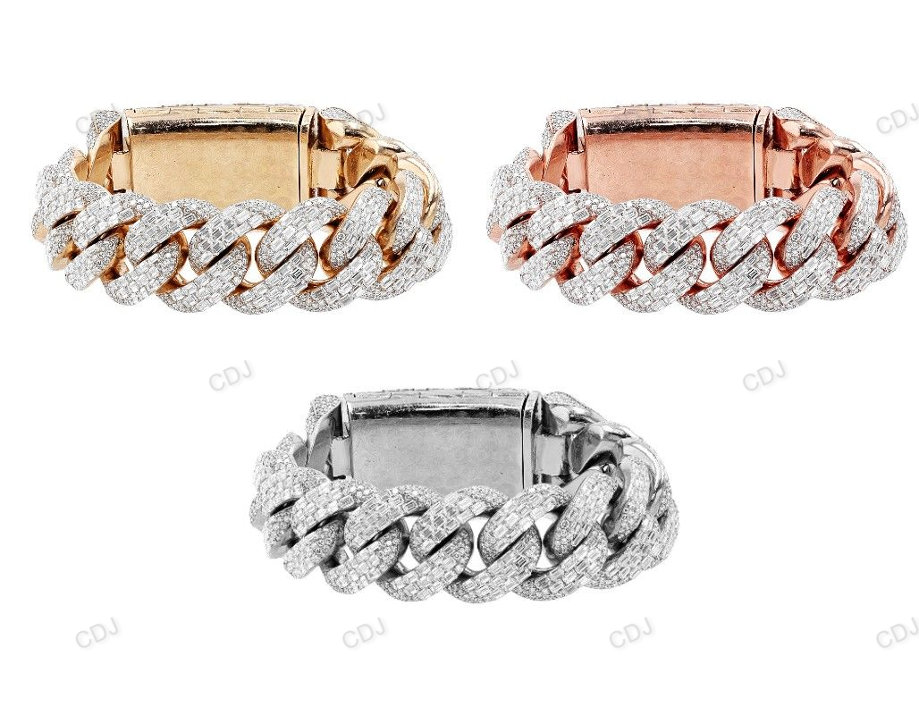 22MM Iced Out Moissanite Cuban Bracelet In Silver hip hop jewelry CustomDiamJewel