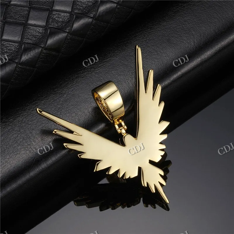 High Quality Fully Iced Out VVS Moissanite Custom Eagle Pendant For Men hip hop jewelry CustomDiamJewel