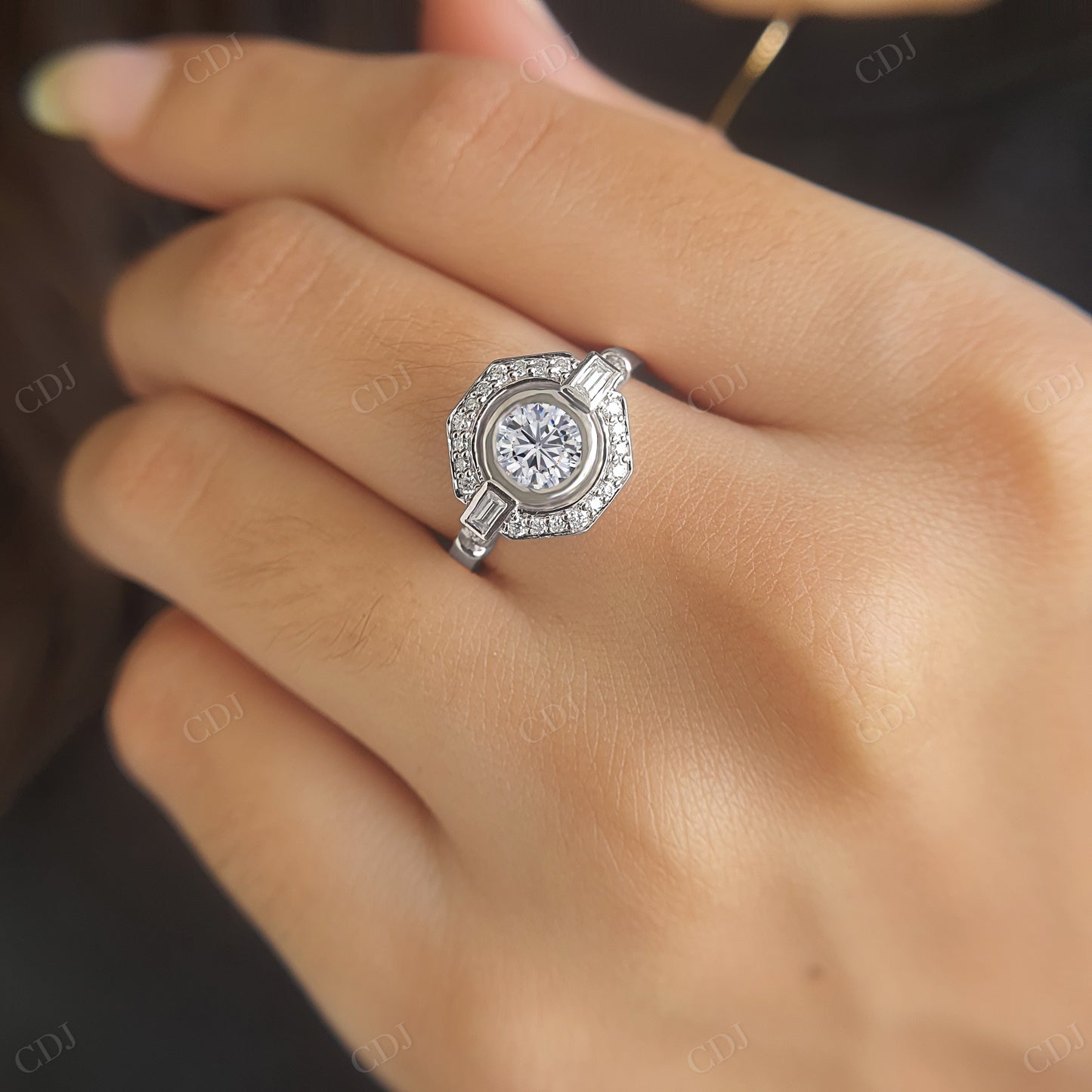 Round Cut Lab Grown Diamond Engagement Ring