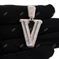 Iced Out Letter 'V' 10K Rose Gold Diamond Initial Pendent For Men hip hop jewelry CustomDiamJewel