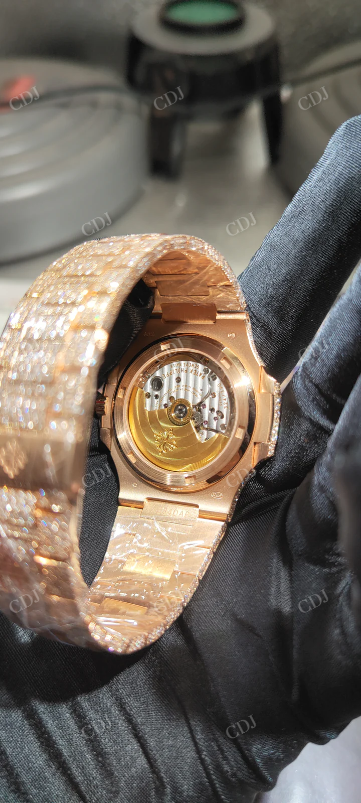 Natural Diamond Studded Iced Out Hip Hop Watch customdiamjewel