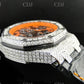 AP Chrono Black Strap Moissanite Watch customdiamjewel