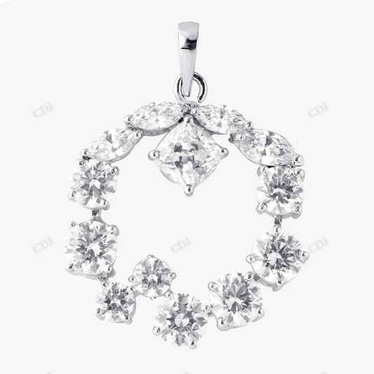 925 Silver Moissanite Marquish and Round Ring Pendant hip hop jewelry CustomDiamJewel