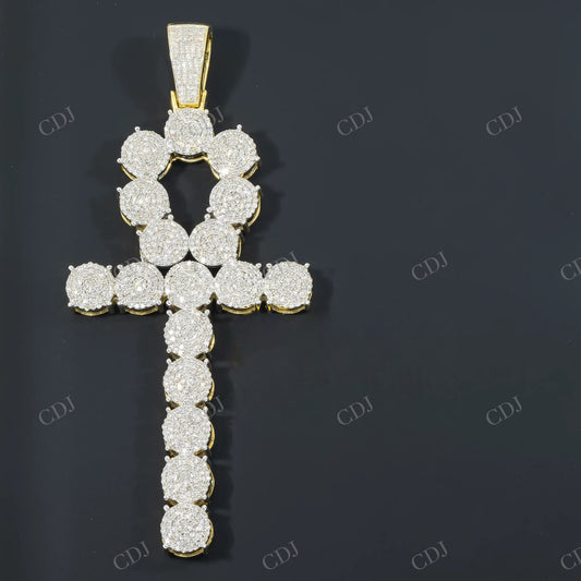 Ankh Cross 925 Silver Moissanite Pendant Hip Hop Pendent customdiamjewel