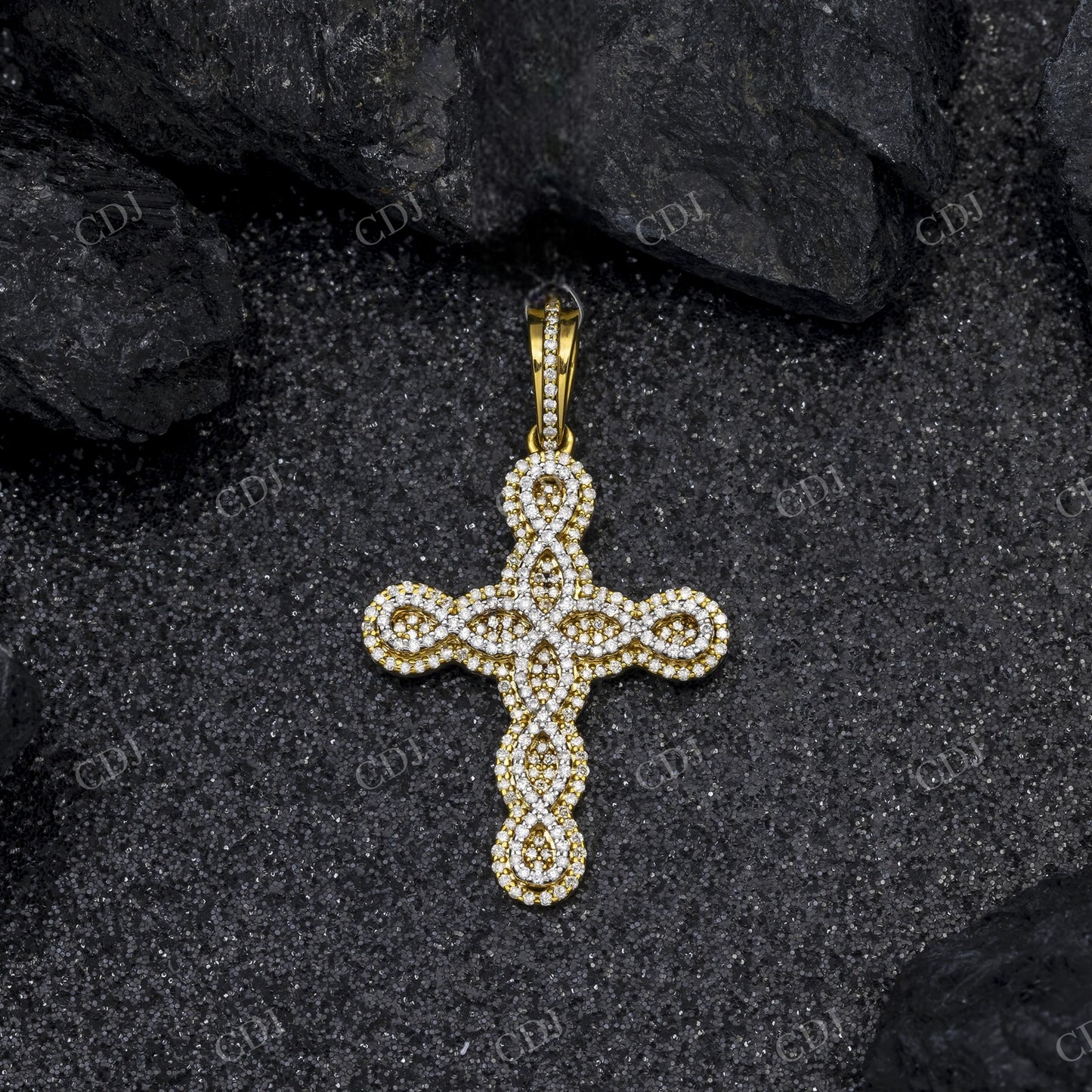 Filigree Cross Moissanite 925 Silver Pendant Hip Hop Pendent customdiamjewel