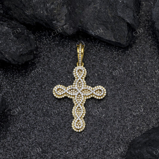 Filigree Cross Moissanite 925 Silver Pendant Hip Hop Pendent customdiamjewel